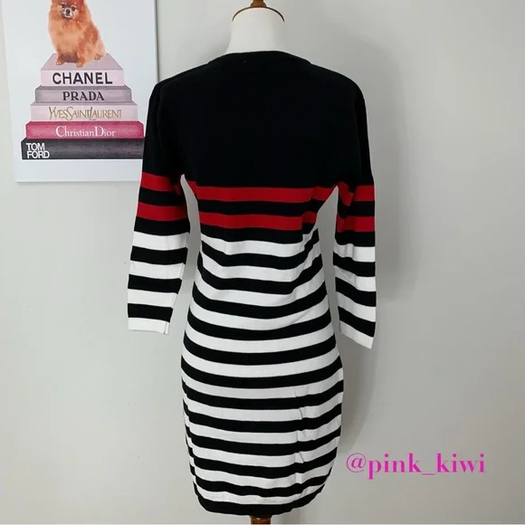 🆑 Area Stars Crewneck Racer Stripe Sweater Dress - Picture 11 of 14